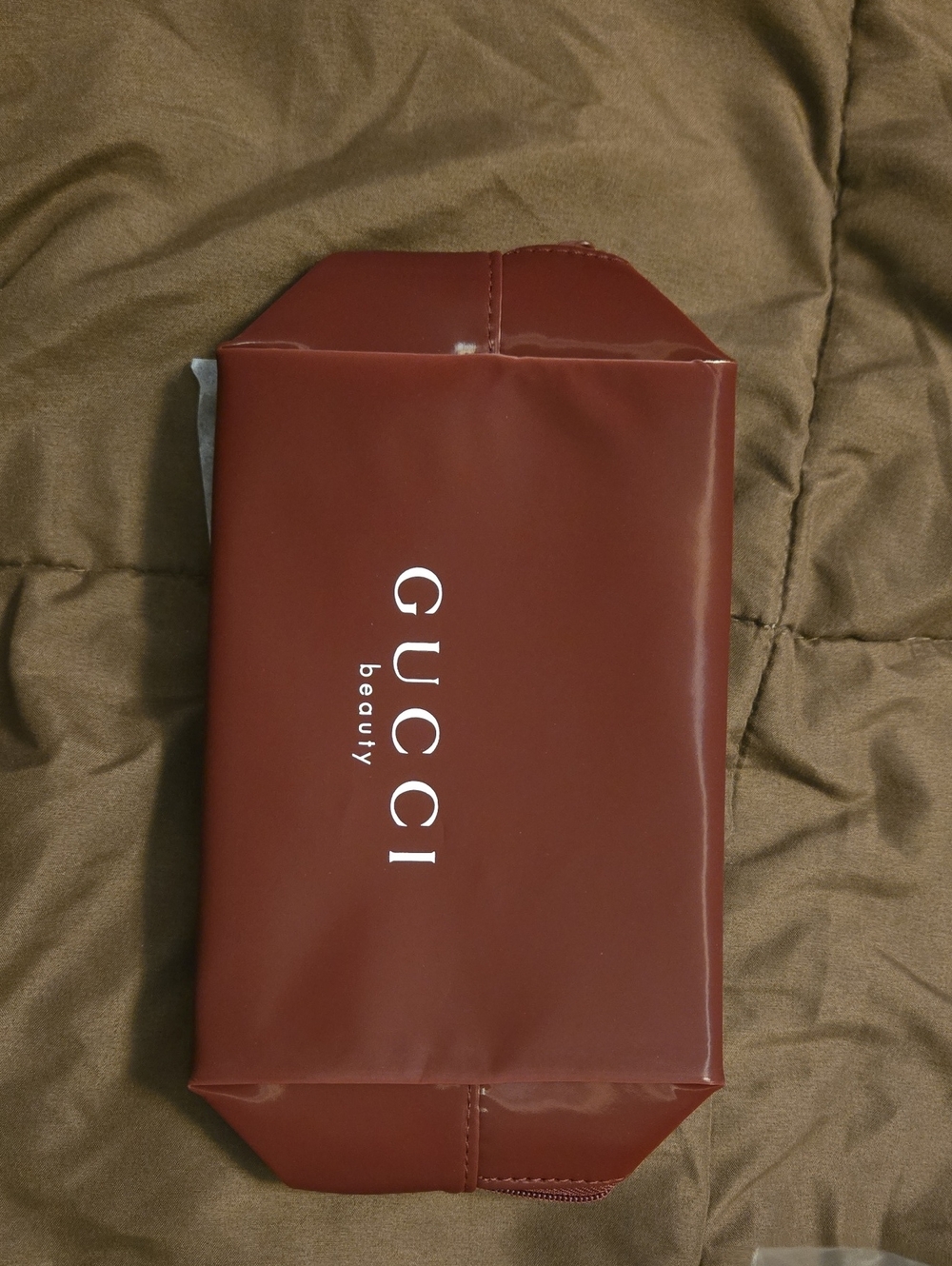 Gucci MAKE UP BAG Burgundy with White Logo